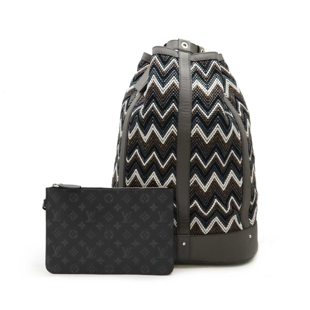 LOUIS VUITTON Backpack Shoulder Bag Bucket Leather Gray Multicolor